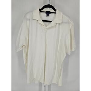 Club Room by Charter Club Mens Sz XXL Short Sleeve Polo Shirt White Cotton